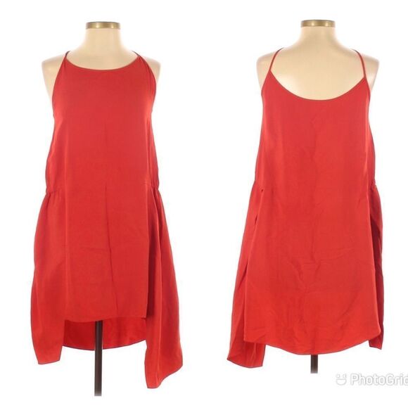 VANESSA BRUNO‎ Red Silk Slip Dress Sleeveless Spaghetti Strap Size 36 Small - Picture 1 of 11
